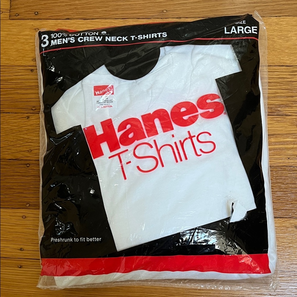 Hanes Men’s White Crew Neck T-Shirt